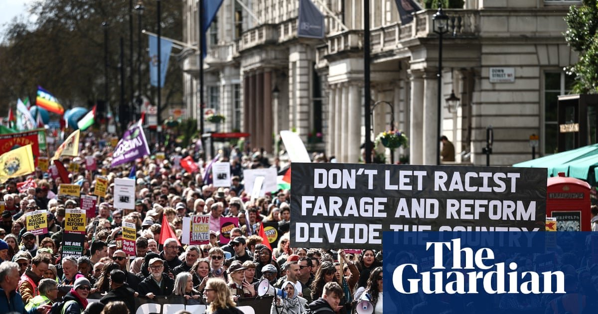 Thousands march against far right in London in biggest ever multicultural protest | UK news
