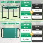 TomCare Garden Kneeler and Seat 10.64” Wider Larger Soft Kneeling Pad Garden Bench with 2 Large Tool Pouches Heavy Duty Garden Stool Foldable Tools Gardening Gifts for Women Men Gardeners - Image 2