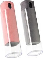 Touchscreen Screen Cleaner Kit 2 Pcs, Phone, Tablet and Car Screen Cleaner, Two in One Spray and Microfiber Cloth(Grey&Pink)