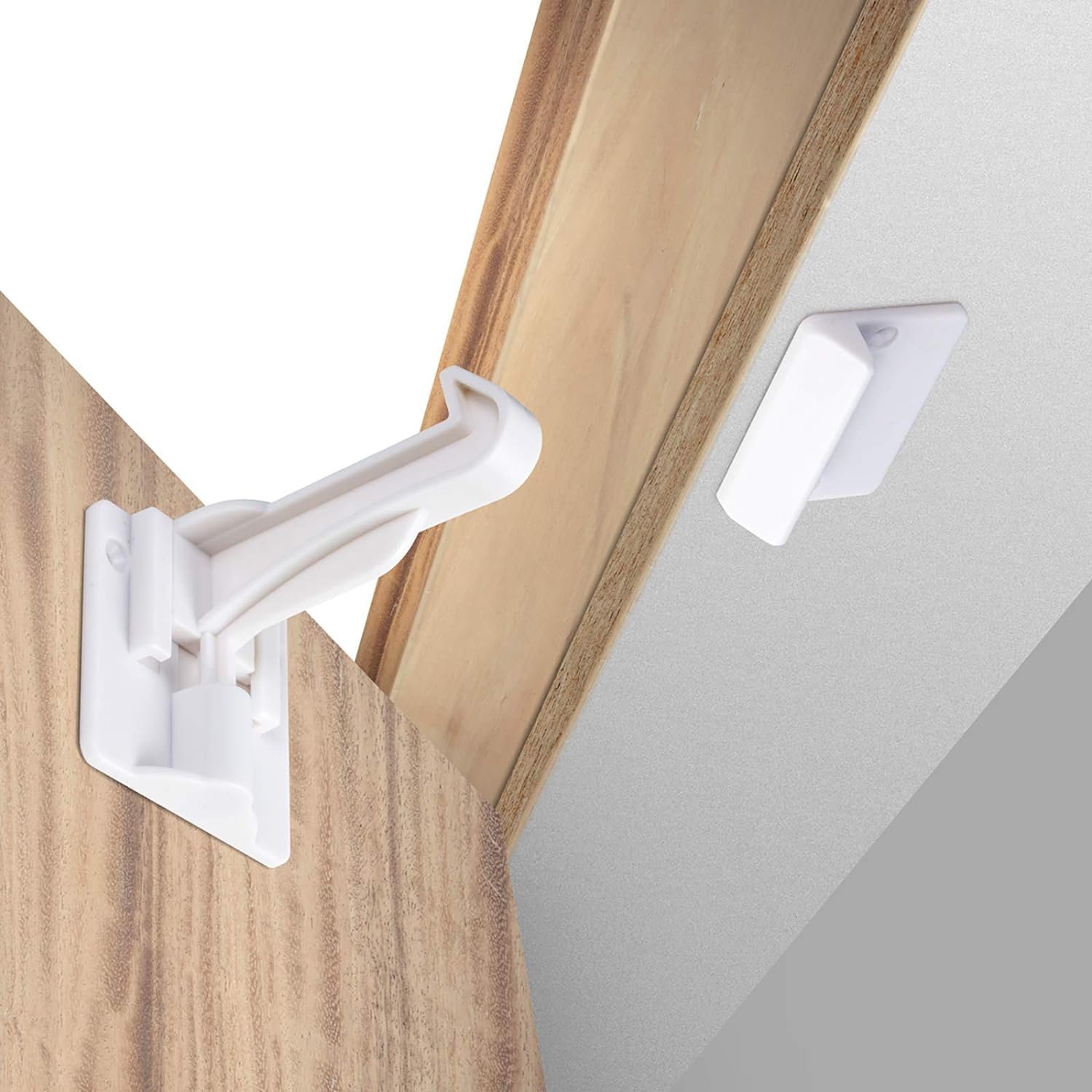 Upgraded Invisible Baby Proofing Cabinet Latch Locks (10 Pack) - Upgraded Invisible Baby Proofing Cabinet Latch Locks (10 Pack) - No Drilling or Tools Required for Installation, Works with Most Cabinets and Drawers, Works with Countertop Overhangs, Highly Secure - Image 1