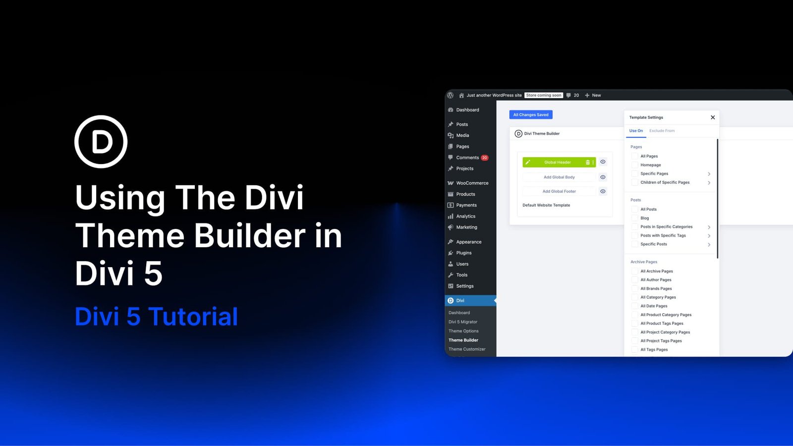 Using The Divi Theme Builder in Divi 5