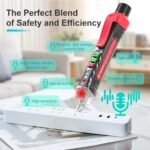 Voice Broadcast Voltage Tester,Non Contact Voltage Tester,12V-1000V/48V-1000V Dual Range,Electrical Tester,Integrated LED Flashlight and red Indicator Light - Image 2
