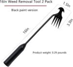 Weed Puller Tool Garden Weed Pulling Tool, Portable Garden Weeder Tool Uprooting Weeding Tool, 4 Teeth Manganese Steel Forged Hand Weeder for Vegetable Gardening Backyard Farm Planting & Weeding - Image 2