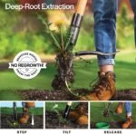 Weed Puller Tool, Stand Up Heavy Duty Weed Remover Tool with Long Handle , Foot Platform Design - 4 Claw Steel Head Weeder Tool, Bamboo Garden Hand Weeding Tool, Smoothly Remove Weeds Without Kneeling - Image 2