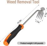 Weed Remover Tool,Portable Garden Weeder Tool,New Gardening Weeding Tools,for Garden Hand Tools for Vegetable Gardening Backyard Farm Planting & Uprooting Weeding Tool (Rubber Handle) - Image 2