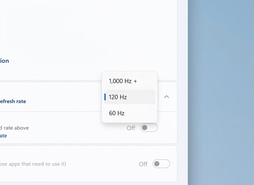 Windows 11 Insiders Get Support for >1,000 Hz Monitor Refresh Rate