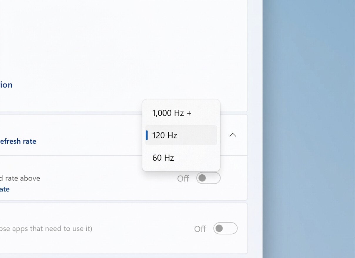 Windows 11 Insiders Get Support for >1,000 Hz Monitor Refresh Rate