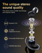 Wireless Earbuds, Bluetooth 5.4 Headphones Sport, Over Ear Buds With ENC Noise Cancelling Mic, 48H, Wireless Earphone With Earhooks, Stereo Deep Bass, IP7 Waterproof ear bud for Workout Running, Black - Image 2