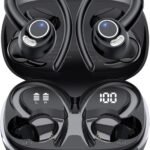 Wireless Earbuds, Bluetooth 5.4 Headphones Sport, Over Ear Buds With ENC Noise Cancelling Mic, 48H, Wireless Earphone With Earhooks, Stereo Deep Bass, IP7 Waterproof ear bud for Workout Running, Black
