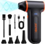 X117 Compressed Air Duster-150000RPM Super Power Snow Blower, 3-Gear Adjustable Mini Blower with Fast Charging, Electric Air Duster for Leaves,Snow,Computer, Keyboard, House, Outdoor,and Car