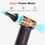 X117 Compressed Air Duster-150000RPM Super Power Snow Blower, 3-Gear Adjustable Mini Blower with Fast Charging, Electric Air Duster for Leaves,Snow,Computer, Keyboard, House, Outdoor,and Car - Image 2