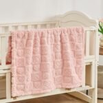 Yurhap Fleece Baby Blanket Heart Checkered Blanket, Ultra Soft Cozy Baby Blankets for Girls Boys, Fluffy Infant Toddler Newborn Receiving Blankets for Crib Stroller 30”×40” (Light Pink) - Image 2