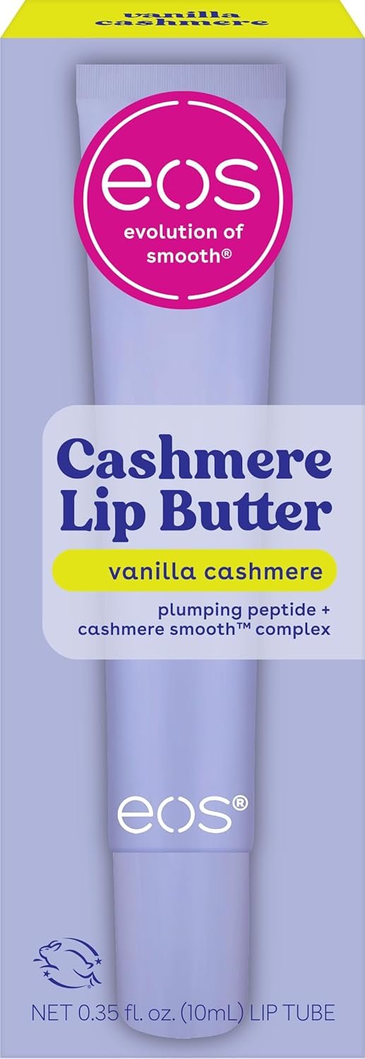 eos Cashmere Lip Butter - Vanilla Cashmere, Plumping Peptides, Smoothing, eos Cashmere Lip Butter - Vanilla Cashmere, Plumping Peptides, Smoothing, eos Lip Butter, Shea Butter, Lip Mask, Lip Moisturizer, Soft Lips, 0.35 fl oz - Image 1