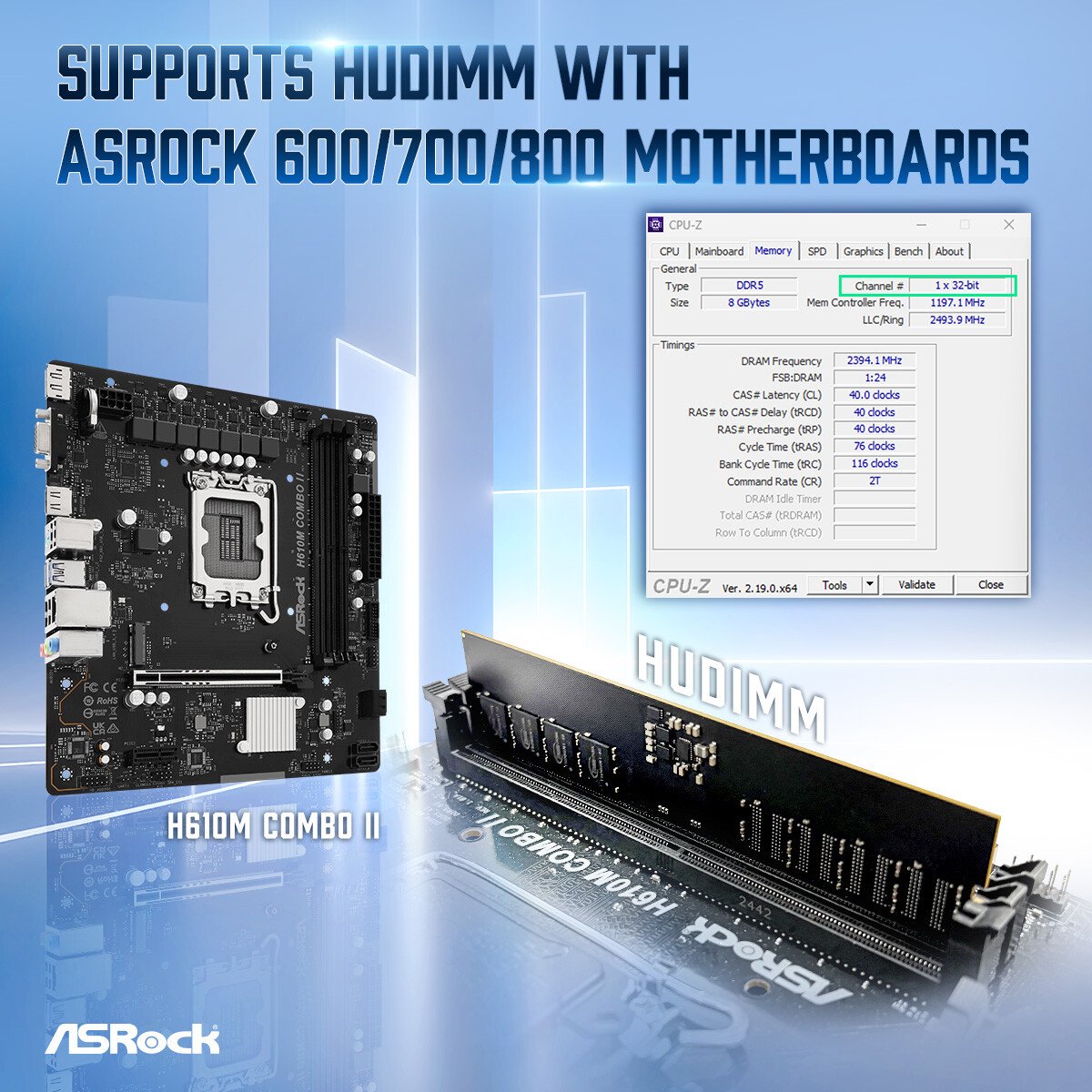 ASRock Develops HUDIMM Memory Standard: DDR5 with Just One Sub-channel