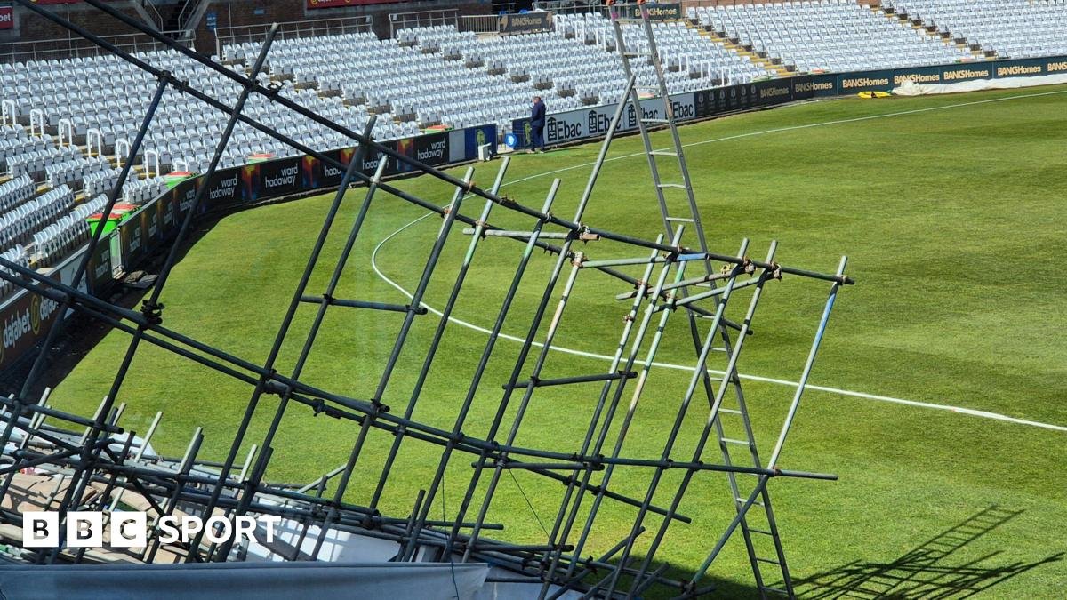 Scaffolding blown down