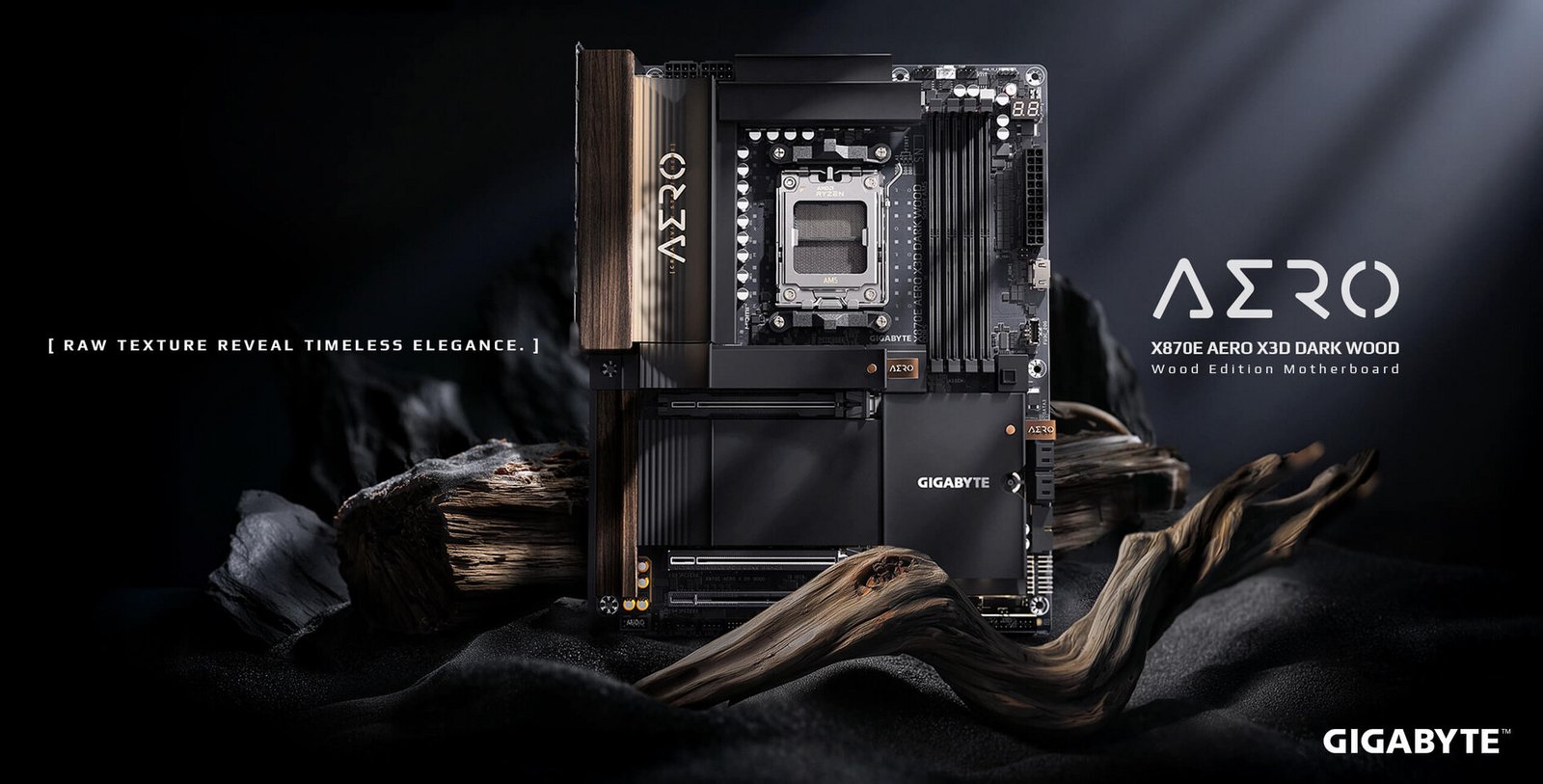 Gigabyte Goes Dark with the X870E AERO X3D DARK WOOD