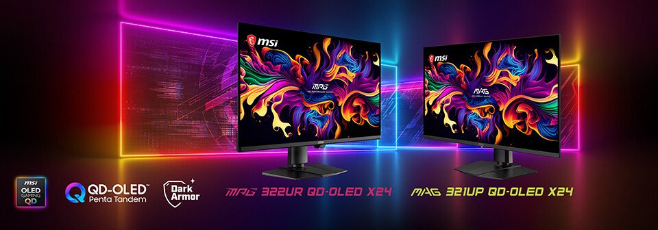 MSI Announces Availability of the MPG 322UR QD-OLED X24 and MAG 321UP QD-OLED X24 Gaming Monitors