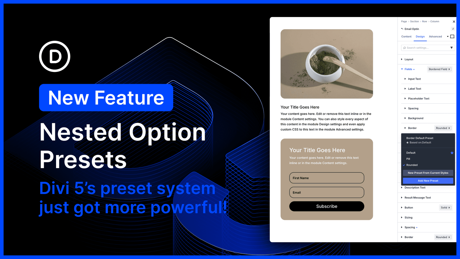 Nested Options Presets for Divi 5