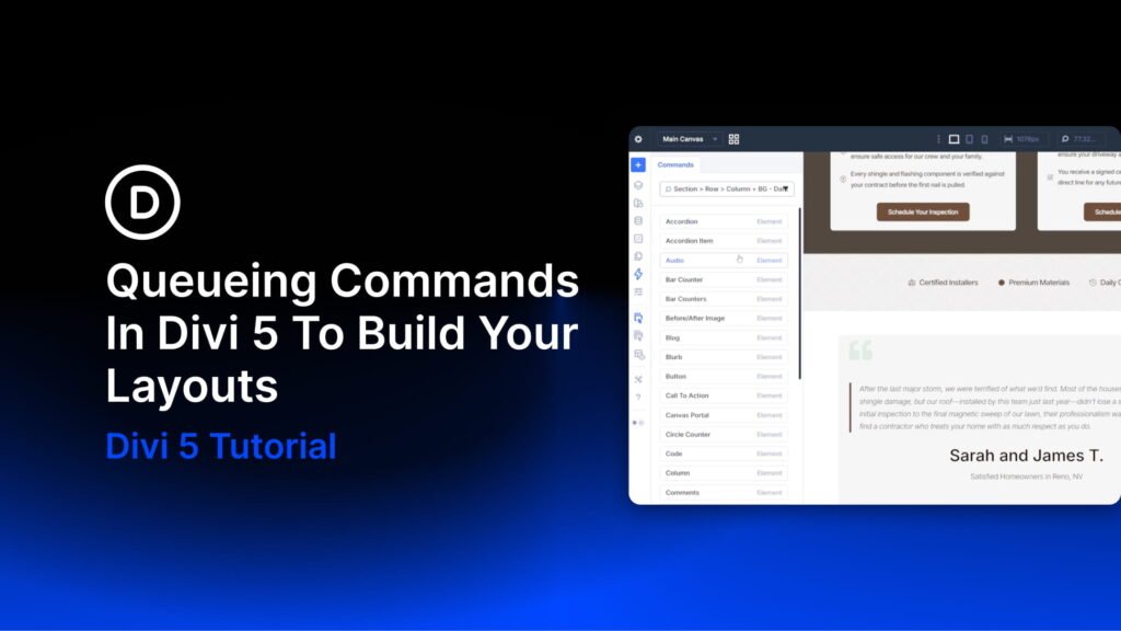 Queueing Commands In Divi 5 To Build Your Layouts