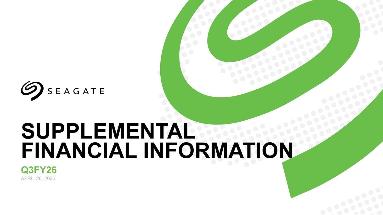 Seagate Technology Reports Fiscal Third Quarter 2026 Financial Results