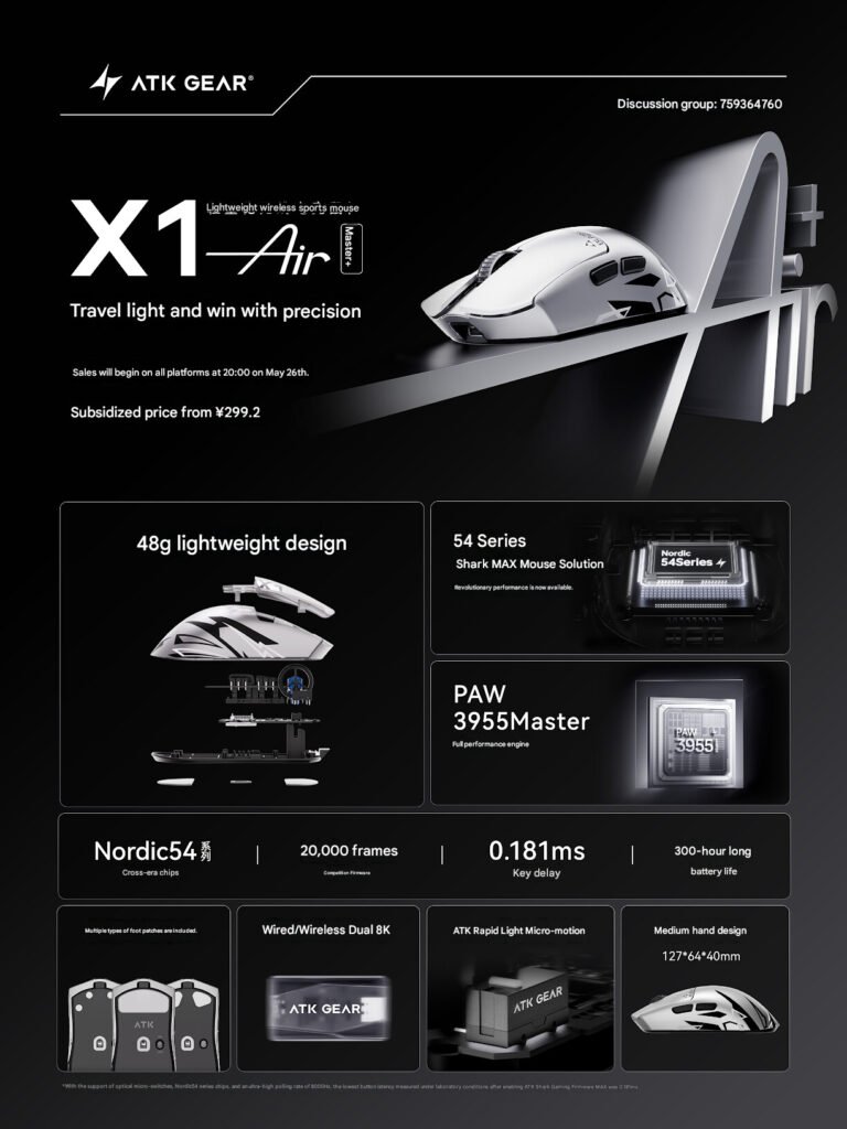 ATK X1 Air Gaming Mouse Features Virtual Sensor Location for Improved Control