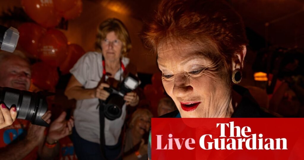 Australia news live: triumphant Hanson blasts ‘arrogant’ major parties; Ley says ‘voters never get it wrong’ | Australia news