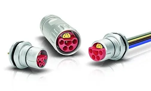 Compact B23 connector combines power supply and data transmission
