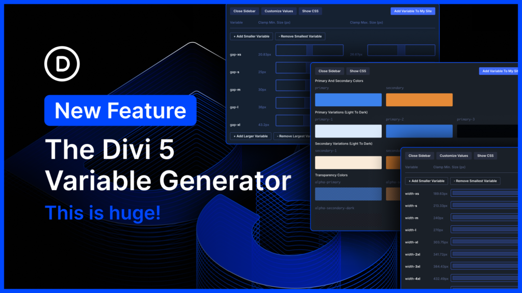Divi 5 Sizing System & Color Palette Variable Generator
