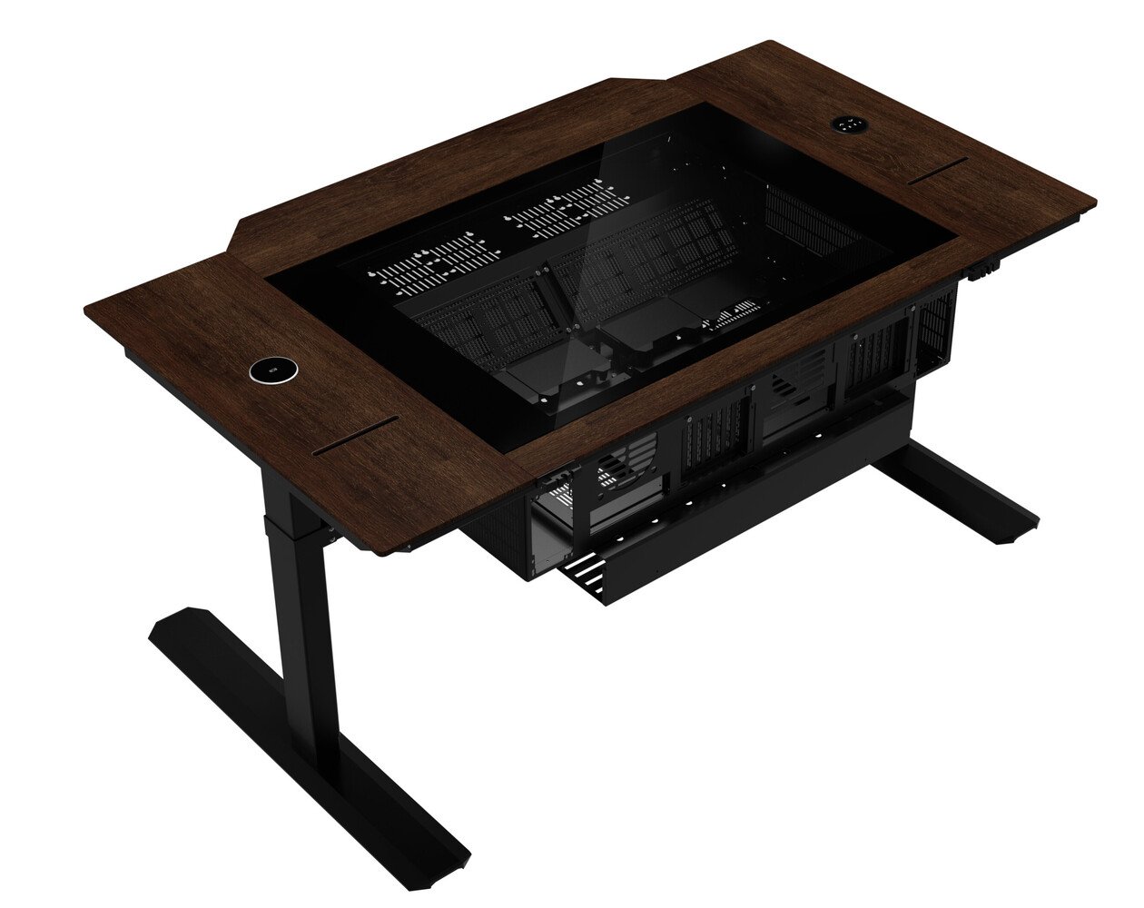 Lian Li Unveils DK-07 WOOD: Motorized Desk PC Case Crafted in Premium Walnut