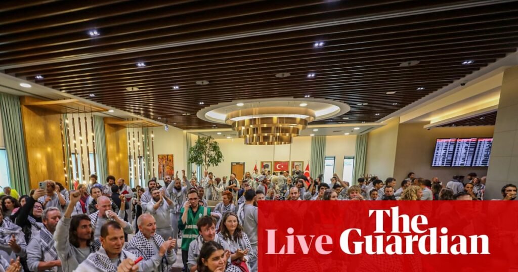 News live: Australian flotilla activists released by Israel arrive in Istanbul and claim they were denied food and water | Australia news
