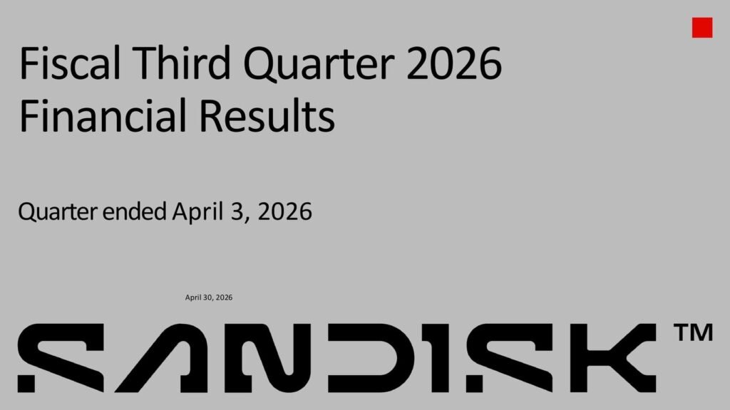 Sandisk Reports Q3 FY2026 Financial Results
