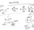 A hand-drawn diagram titled “Asymmetry of dimensions” (次元の非対称) in Japanese. The upper half shows a timeline from 2022 to 2026. On the left (2022), a small human figure and an AI figure exchange one-dimensional text labeled “ABC…” back and forth. Moving rightward, the AI begins outputting images, then multiple modalities (image, video, graph, sound). On the far right (2026), the human still sends mostly text (“abc…”) while the AI returns rich multimodal content. The lower half shows two diagr