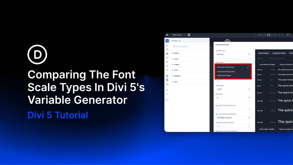 Comparing The Font Scale Types In Divi 5’s Variable Generator