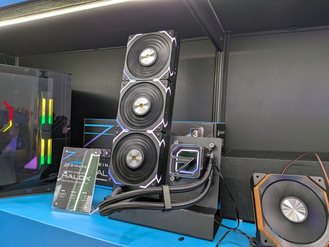 Einarex Shows New HALOX AIO CPU Cooler, Wood-Style CPU Air Coolers, and New Fans at Computex 2026
