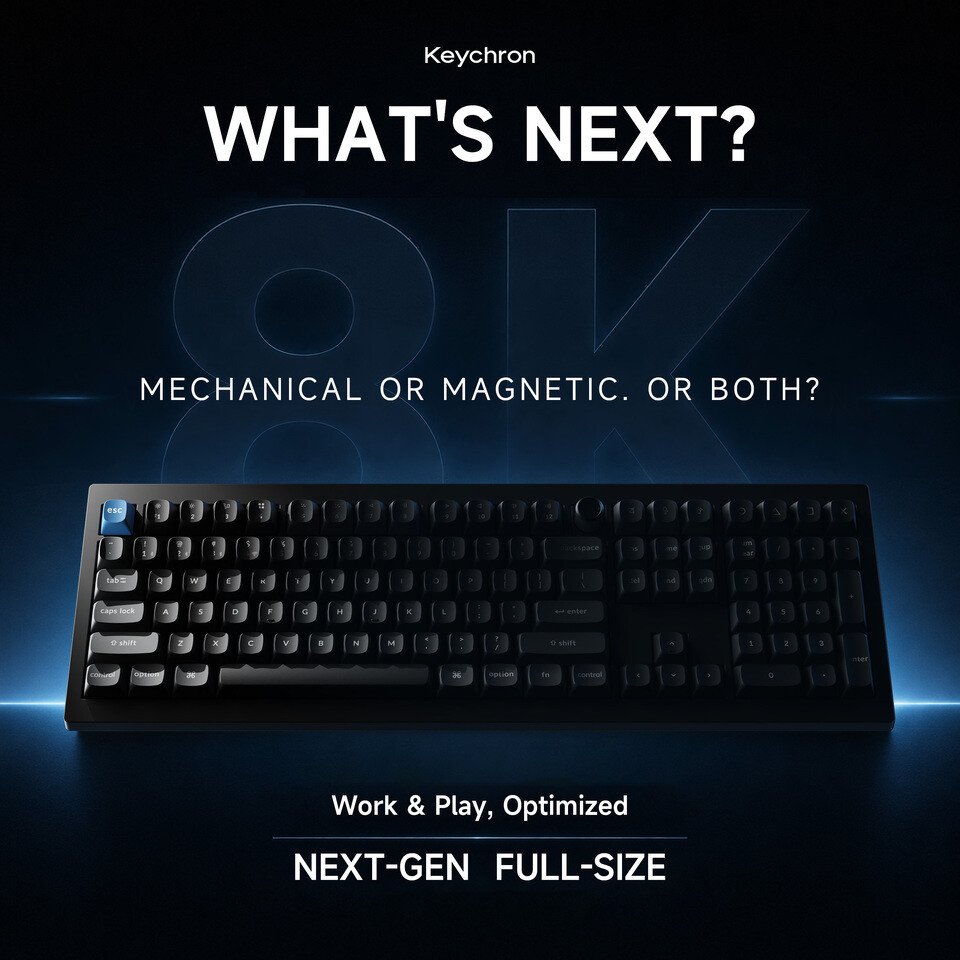 Keychron Teases Full-Size Hybrid Mechanical-Magnetic TMR Gaming Keyboard