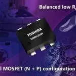 N-channel and P-channel MOSFETs in a single package.