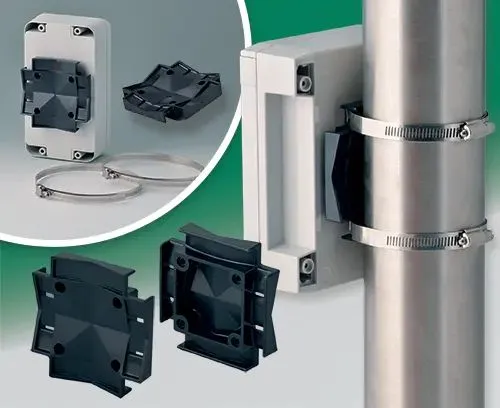 OKW mast brackets for enclosures in harsh industrial environments
