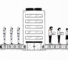 Illustration of a large office building positioned between two conveyor belts. On the left, three humanoid robots stand on a conveyor belt moving toward the building. On the right, three human workers stand on a conveyor belt carrying boxes away from the building. The black-and-white hand-drawn illustration symbolizes AI and automation reshaping human jobs in the workplace.