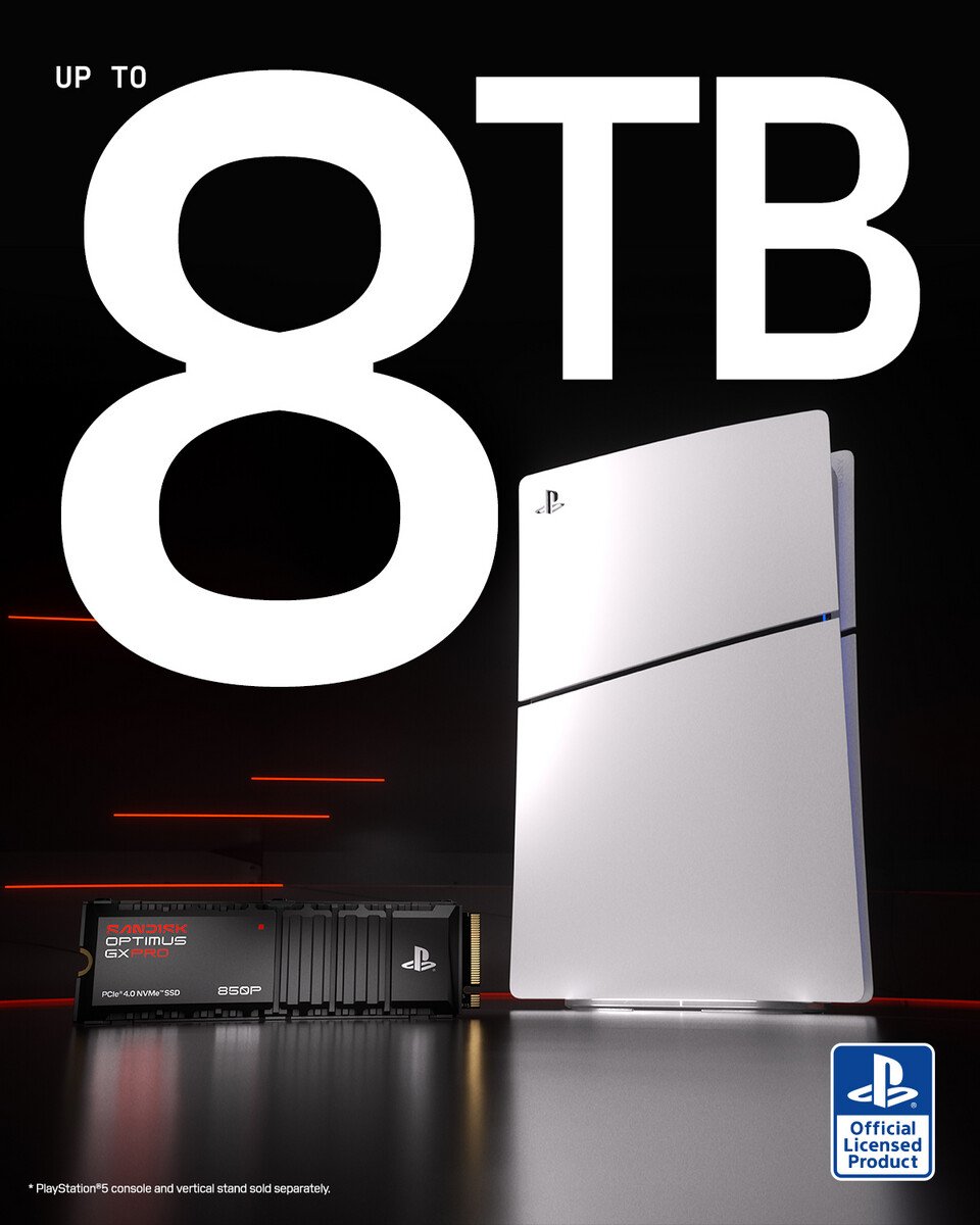Sandisk Announces Optimus GX PRO 850P M.2 NVMe SSD for PlayStation 5 Consoles