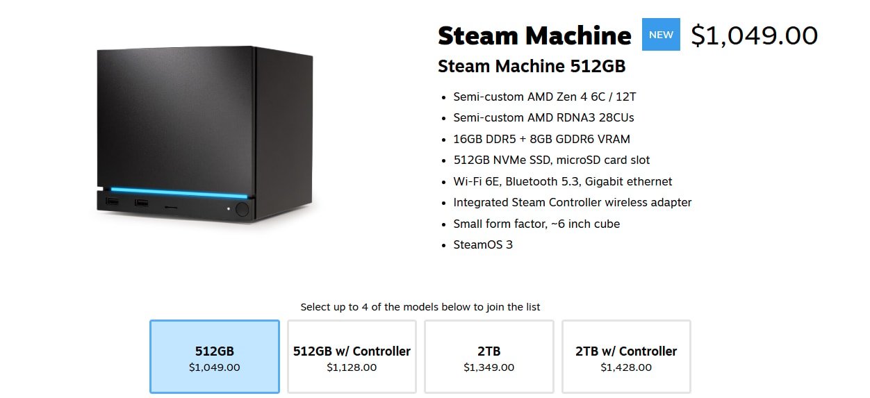 Valve Finally Reveals Steam Machine Pricing and Starts Accepting Pre-orders