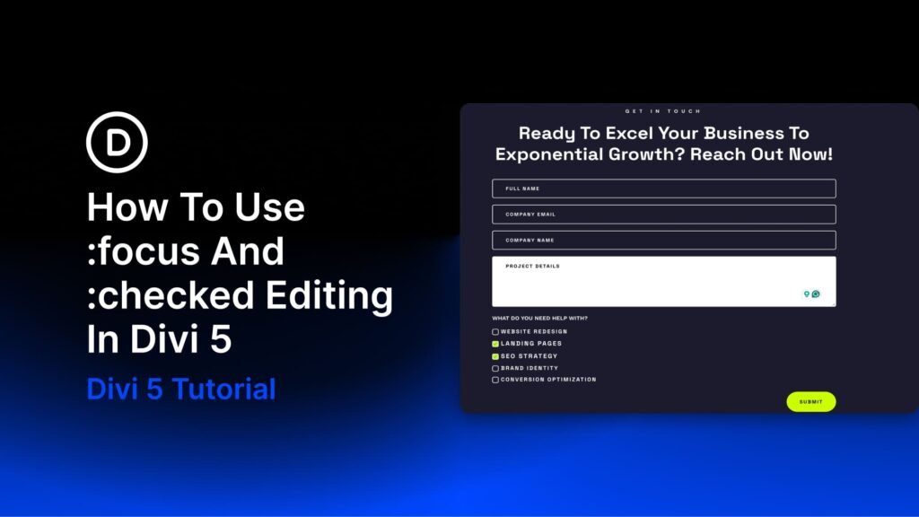 How To Use :focus And :checked Editing In Divi 5