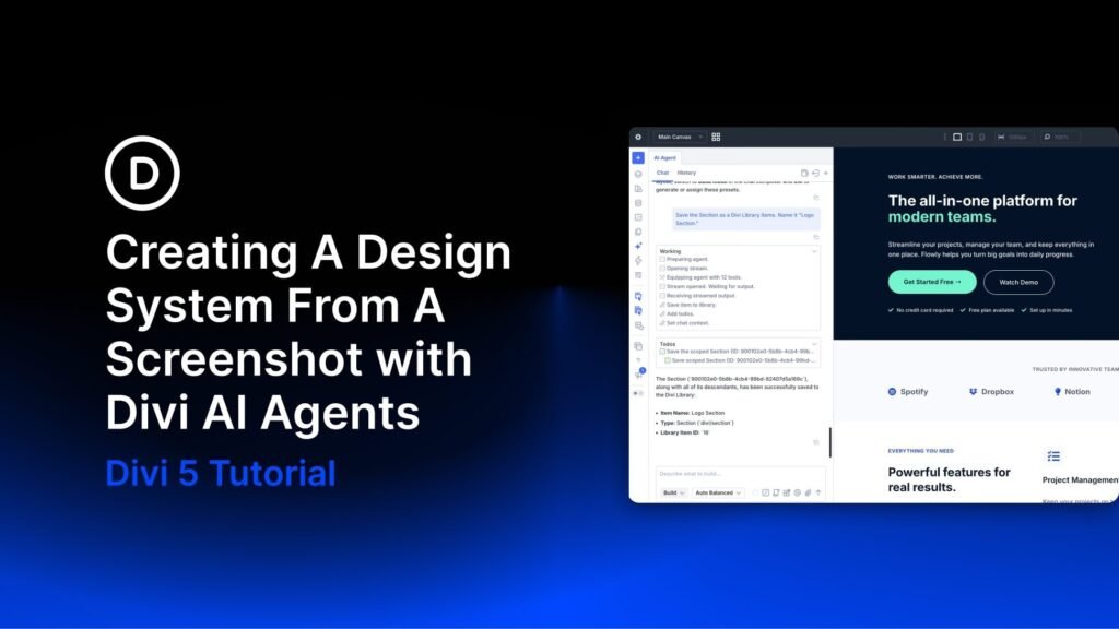 Creating A Design System From A Screenshot with Divi AI Agents