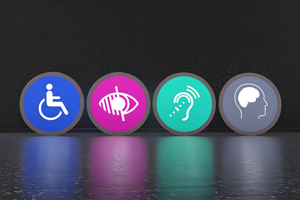 Four main functional disability categories — physical, vision, hearing and cognitive.